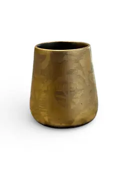 Sascha Brastoff Mid Century Modern Gold Colored Ceramic Abstract Vase