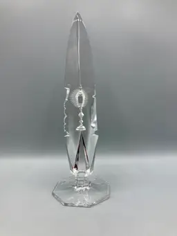 Vintage Bleikristall Crystal Glass 3 Sided Obelisk Paperweight