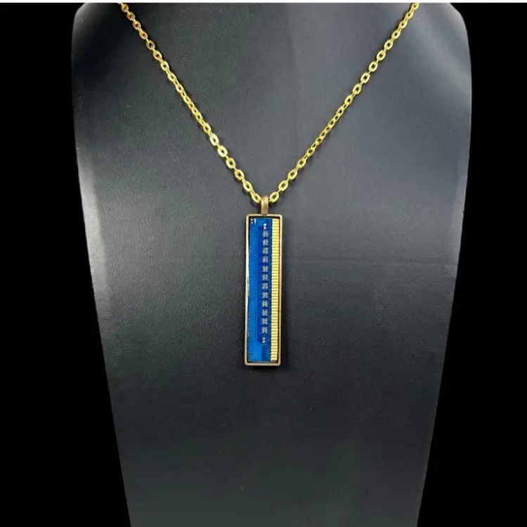 Reinvented Blue Circuitboard Necklace.  Handmade By Me 🫶
