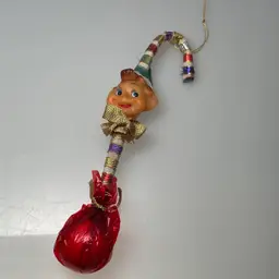 Delta Japan Elf Pixie Sprite Candy Cane Lollipop Christmas Ornament Kitsch 1950s Vintage 7.5"