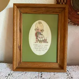 Wood Framed Precious Moments “Mother” Crossstitched Art