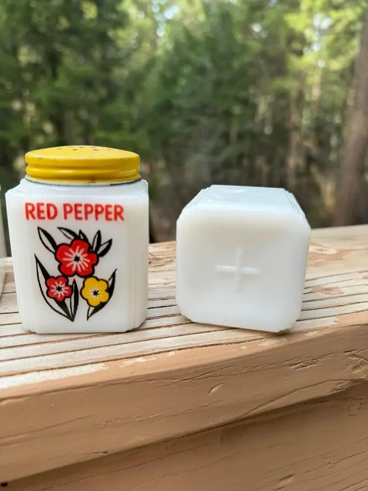 Vintage Floral Spice Jars With Lids