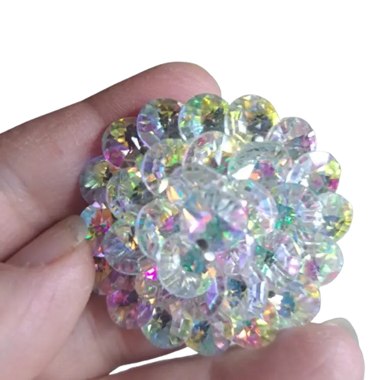 Large Rivoli Glass Vintage Brooch 3 Inches