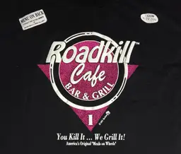 vintage Roadkill Cafe Glow in the Dark t-shirt NEW nwt funny food humor