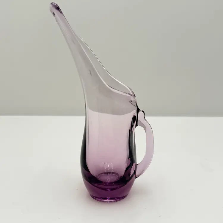 Lilac Teaberry Color Vintage Small Swung Glass Pitcher