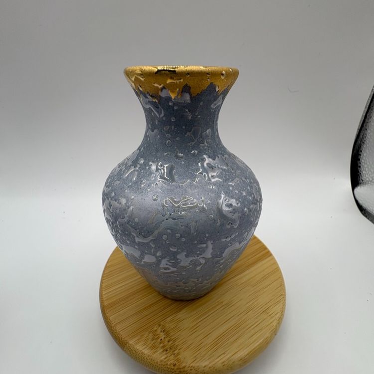 Queen Pottery Drip Glazed Bud Vase
