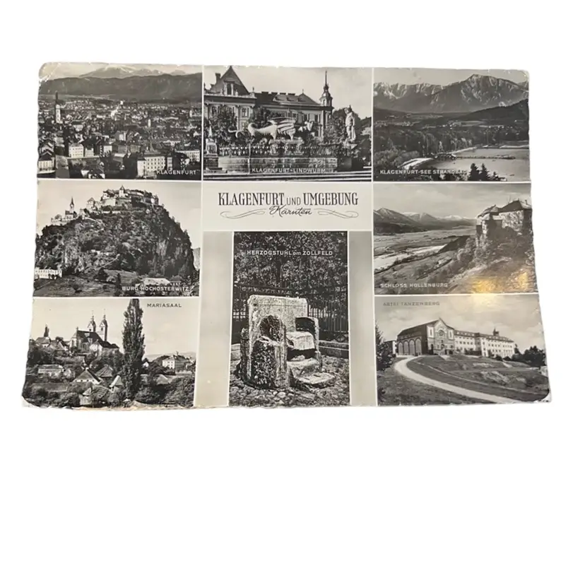 Klagenfurt Austria Souvenier Photo Postcard 1956