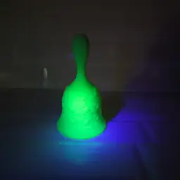 Vintage Fenton Uranium Satin Lime Daisy & Button Vaseline Custard Glass Bell