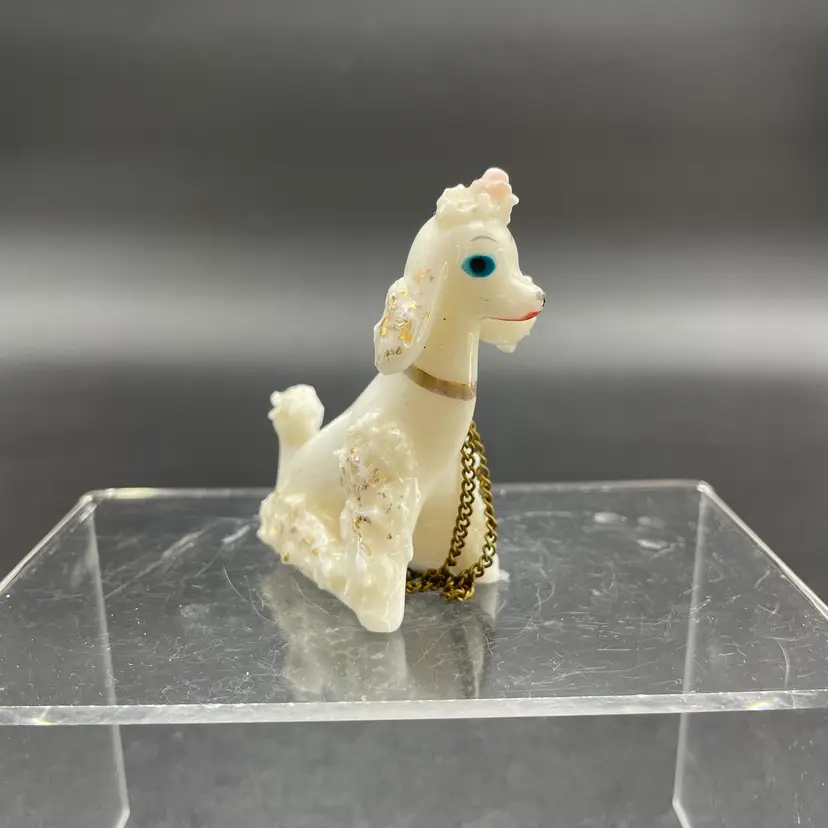 Miniature Spaghetti Poodle Dog Puppy Porcelain Figurine Vintage