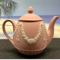 WEDGWOOD Pink Jasperware Individual Lidded 6 oz. Teapot