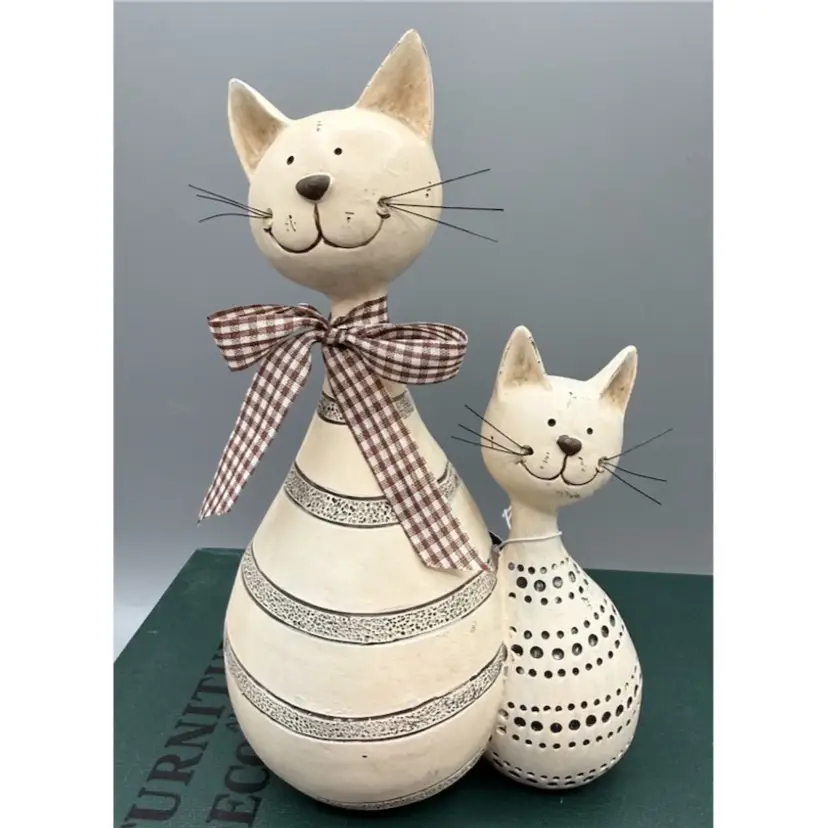 Whimsical "Jasper" Cat Figurines - Halifax, Nova Scotia Souvenir 8”x 5”
