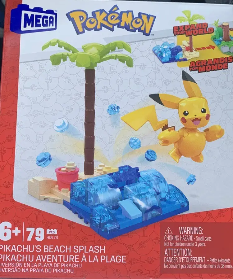 Pokémon Mega Construx Adventure Builder Pikachu's Beach Splash 79 Pieces Sealed