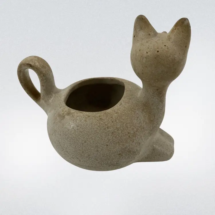 MCM Cat Pottery David Stewart Lion’s Valley Stoneware Planter Retro Vintage