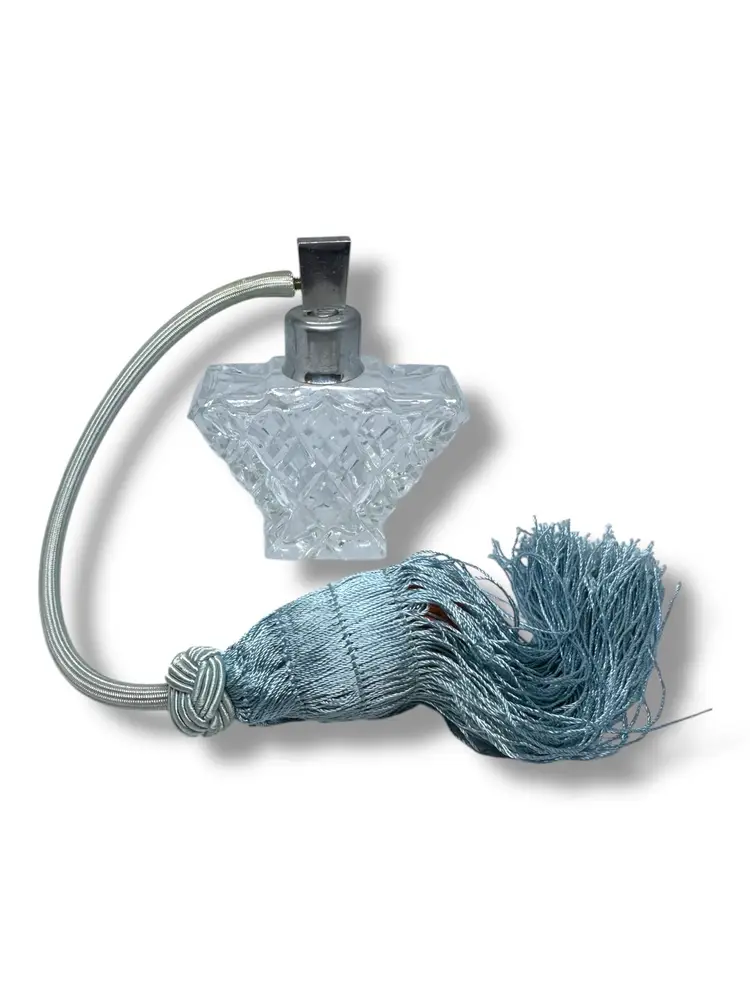 Czech Art Deco 1930s Cross cut crystal Angular Base Atomiser Perfume Bottle EB