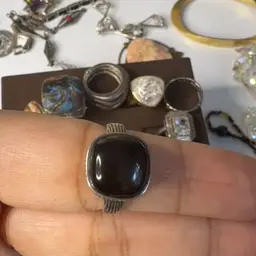 Onyx And Sterling Ring Size 8