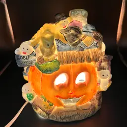 Goblin Manor Light Up Ceramic Pumpkin