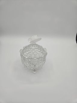 #01 - Hofbauer Crystal 3 Footed Butterfly Trinket Dish