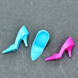 Barbie Light Blue Closed Toe Heels Pumps Shoes Hot Pink 1960s Japan