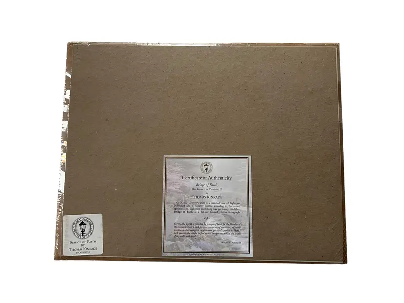 Vintage Thomas Kinkade Matted *Bridge of Faith* Print Sealed FSC F66079-1 COA
