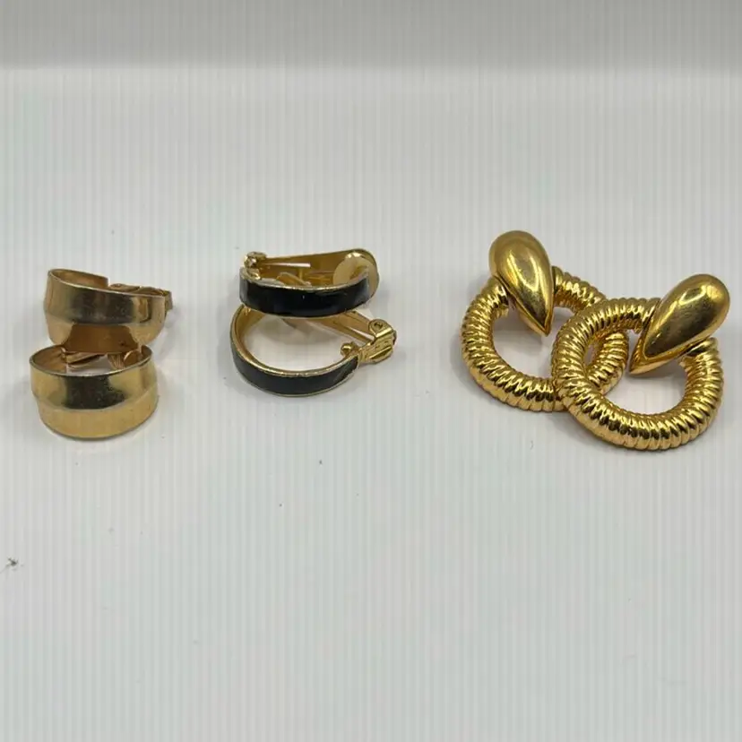 3 Pairs Vintage Costume Earrings 