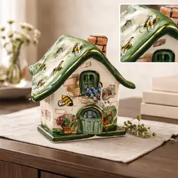 Blue Sky Clayworks Heather Goldminc "Bee House" Tea Light Cottage