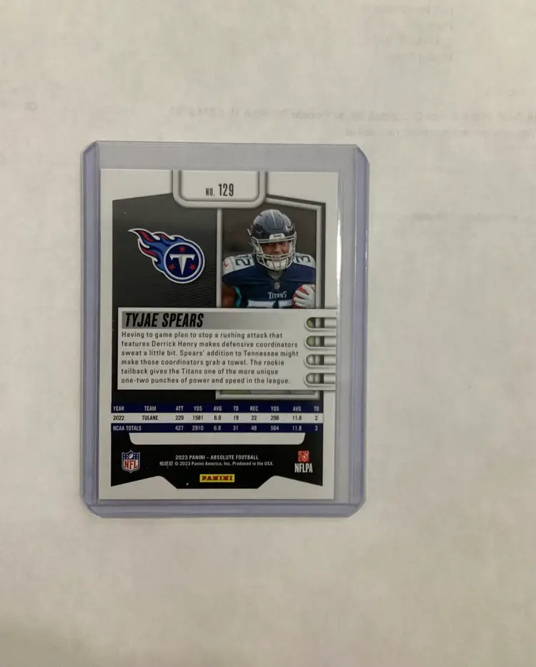2023 Absolute Tyjae Spears Rookie! Titans RC