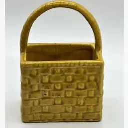 Vintage Haeger Mustard Ceramic Basket