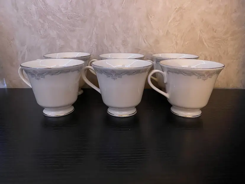 Lenox Kingston Footed Tea Cups Set Of 6 Fine China Discontinued