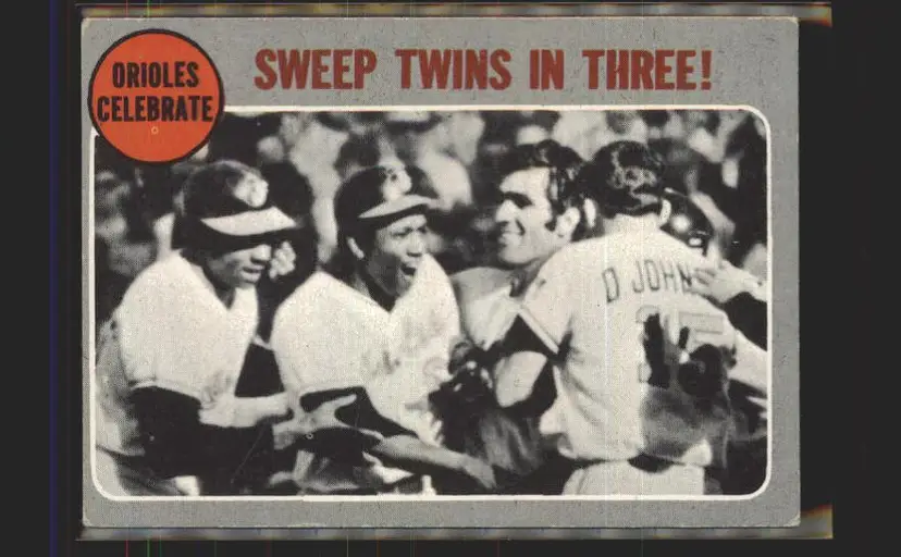 Orioles Celebrate: Sweep Twins In Three! ALCS 1970 Topps #202 - () - Baltimore Orioles