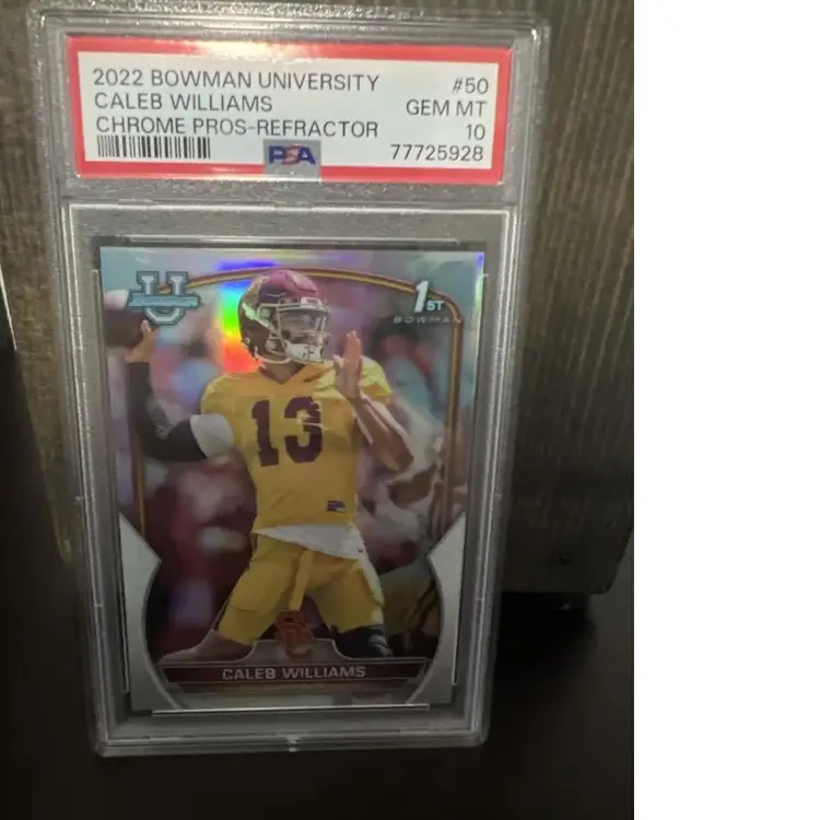 Caleb Williams 1st Refractor PSA 10 Gem Mint 2022 Bowman Chrome University #50