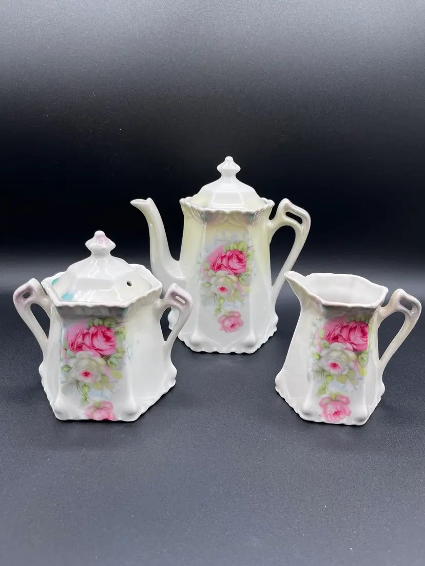 🌹Imperial Germany 3-Piece Porcelain Floral Tea Set 🫖