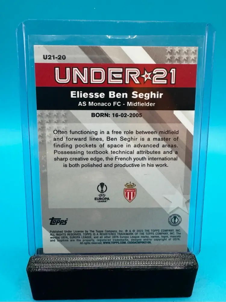 Eliesse Ben Seghir Topps Merlin Under 21 RC AS Monaco