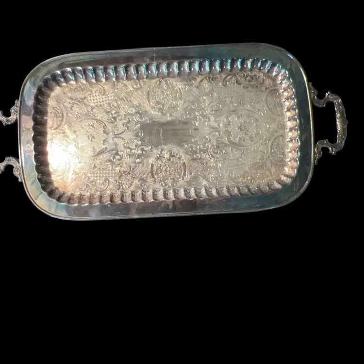 Vintage Silver Plate Leonard Serving Tray 2‘ X 11“ X 2“ Patina No Damage