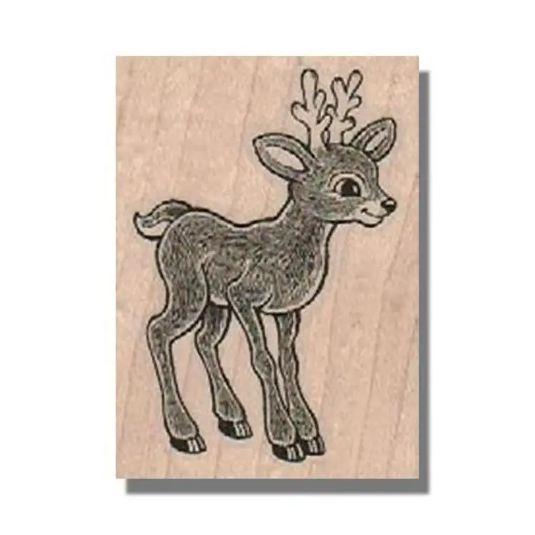 Cute Reindeer Christmas Rubber Stamp