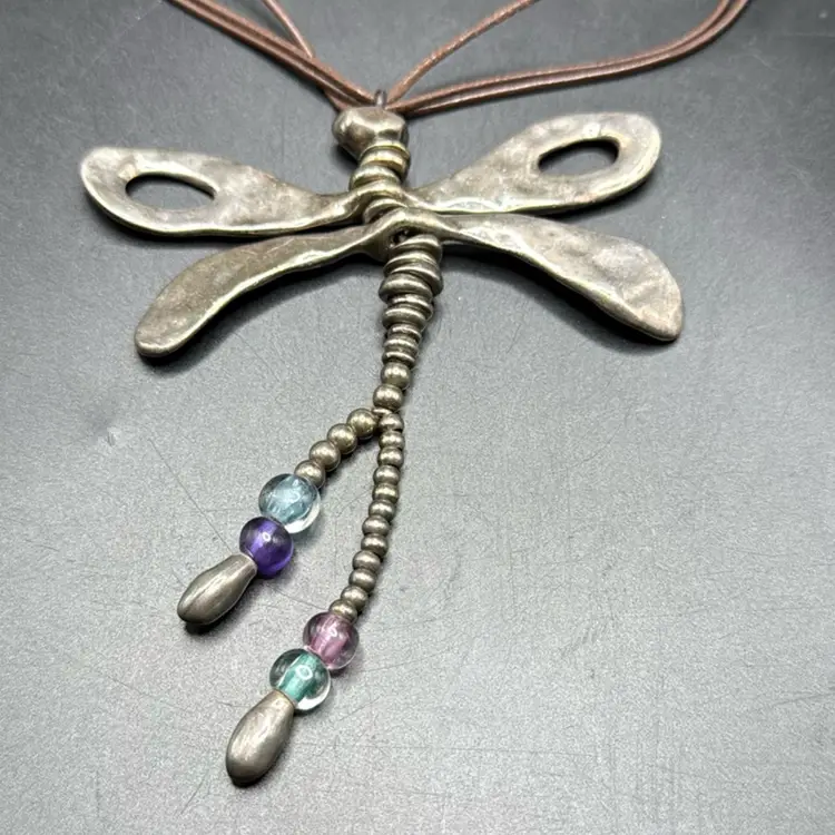 UNOde50 Rare "DRAGONFLY" Choker Necklace Silver Plated Beads Handmade in Spain
