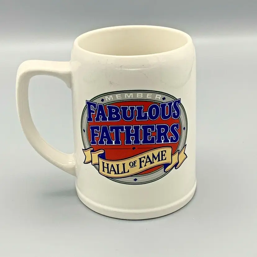 Fathers Day Big Smile Stein Hallmark 1987 Member Fabulous Fathers Hall of Fame
