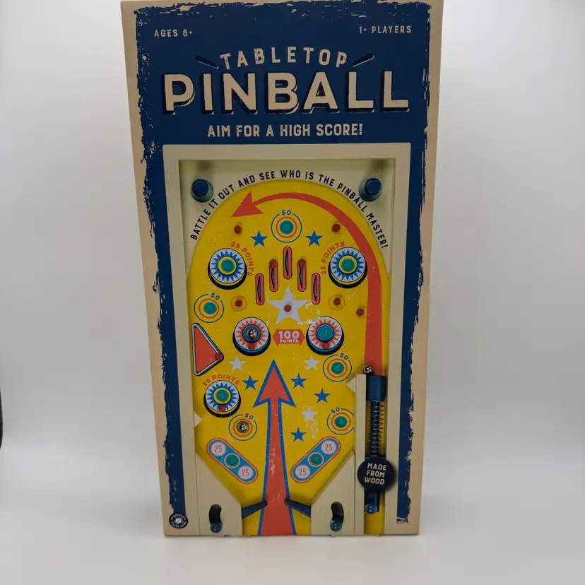 Retro Style Wooden Tabletop Pinball Game By Professor Puzzle 1 Players Game BN