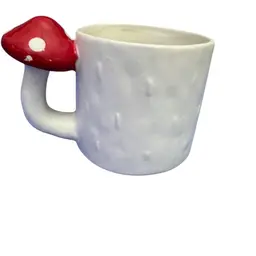 Vintage Inspired Ceramic Mushroom Handle Mug