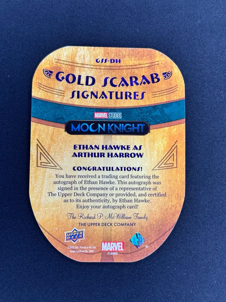 2023 Upper Deck Moon Knight Gold Scarab Signatures Ethan Hawke Auto PLEASE READ