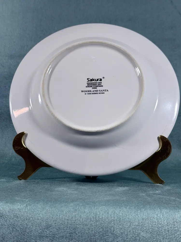 1998 Woodland Santa Plate By Debbie Mumm