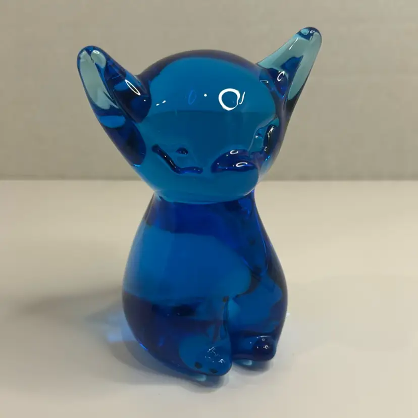 Swedish Art Glass Turquoise Cat? Dog?