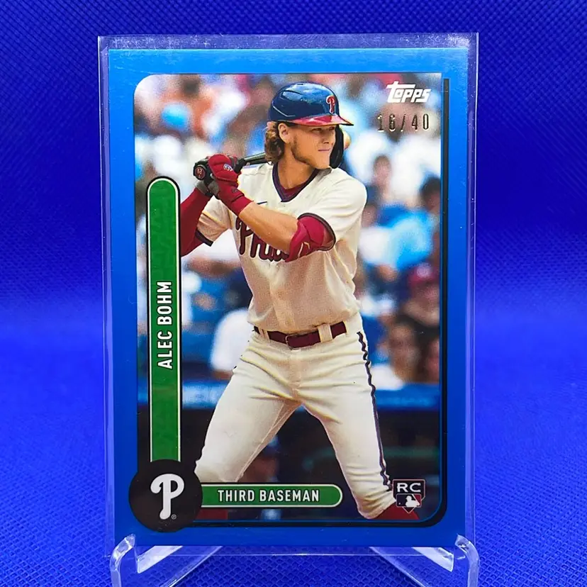 2021 Topps Brooklyn Collection Alec Bohm RC Blue Parallel /40 Philadelphia Phillies