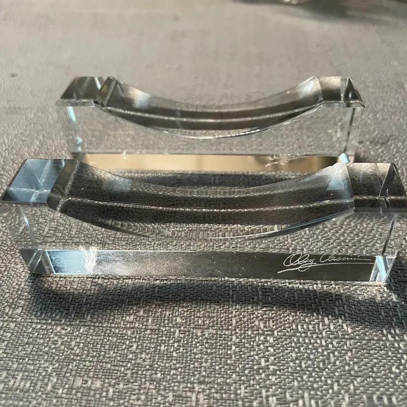 2 Oleg Cassini Knife Utensil Rests Signed