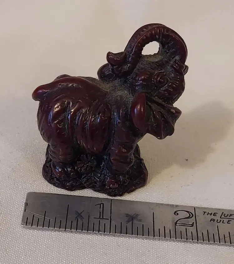 Vintage Red Resin Elephant Trunk Up