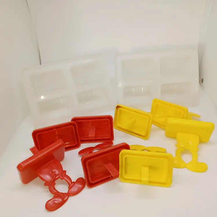 Vintage Mickey Mouse Frozen Mickey Pop Cycle Machine Red  Yellow Set of 2