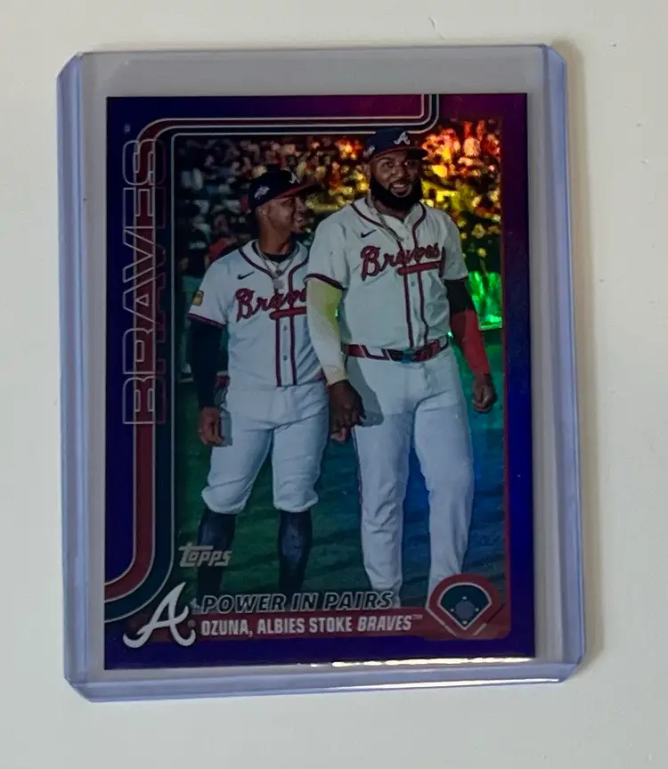 Ozzie Albies Marcell Ozuna Power In Pairs Purple Rainbow Foil /250 Atlanta Braves