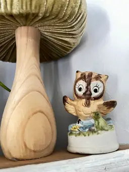 Owl & Frog Friends Figurine Napco