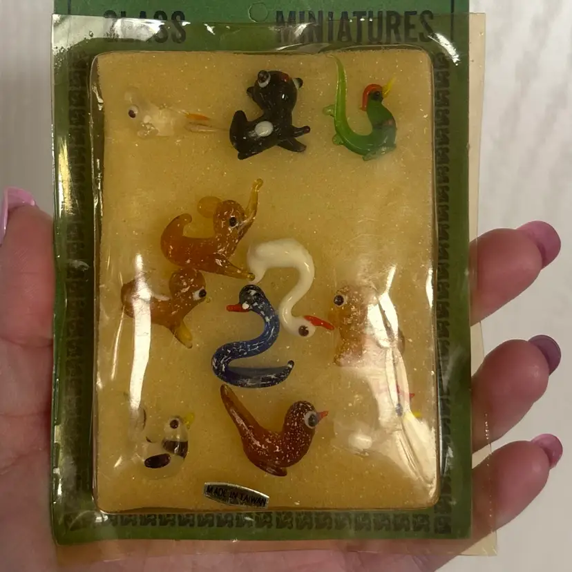 Vintage NIB Blown Glass Lampwork Miniature Animals