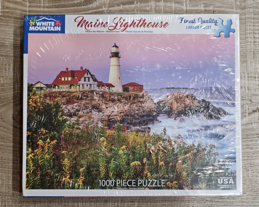 White Mountain Maine Lighthouse 1000 Piece Puzzle, Sealed