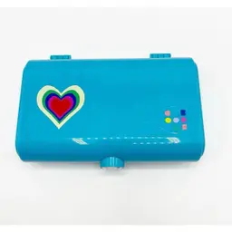 Caboodles Take It Touch Up Cosmetic Makeup Case Organizer Blue 2 Tier w/ Mirror